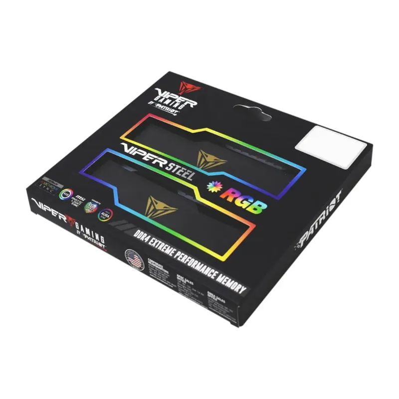 Pamięć DDR4 Patriot Viper STEEL RGB BLACK 32GB (2x16GB) 3600 MHz CL20 1,35V