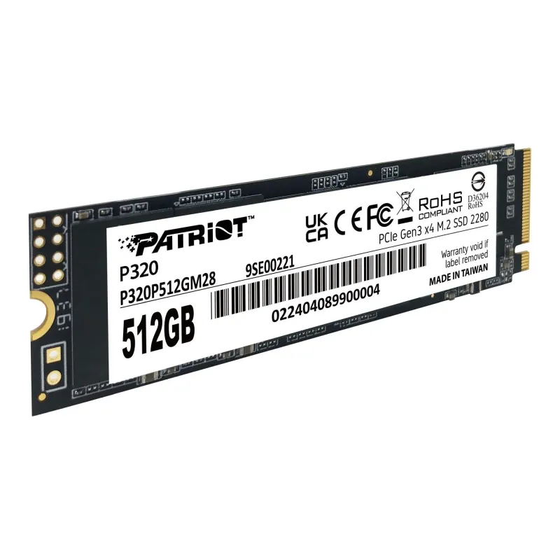 Dysk SSD Patriot P320 512GB M.2 2280 PCIe Gen3 x4 NVMe (3000/2200 MB/s)