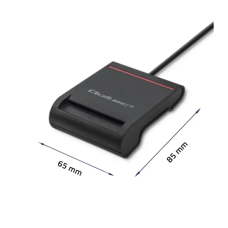 Czytnik kart chipowych ID Qoltec SCR-0642 | USB 2.0 + adapter USB-C