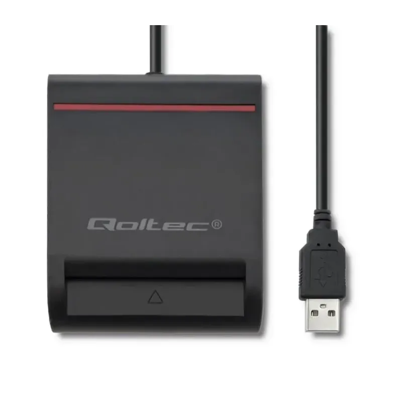 Czytnik kart chipowych ID Qoltec SCR-0642 | USB 2.0 + adapter USB-C