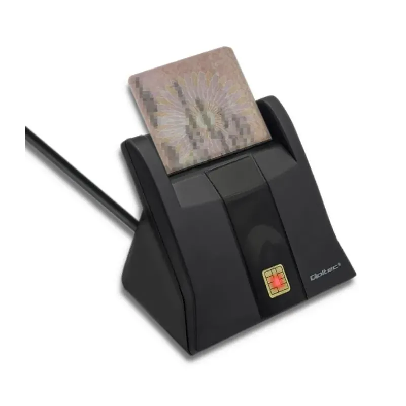 Czytnik kart chipowych ID Qoltec SCR-0643 | USB 2.0 + adapter USB-C