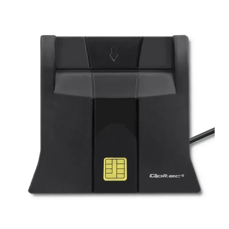 Czytnik kart chipowych ID Qoltec SCR-0643 | USB 2.0 + adapter USB-C