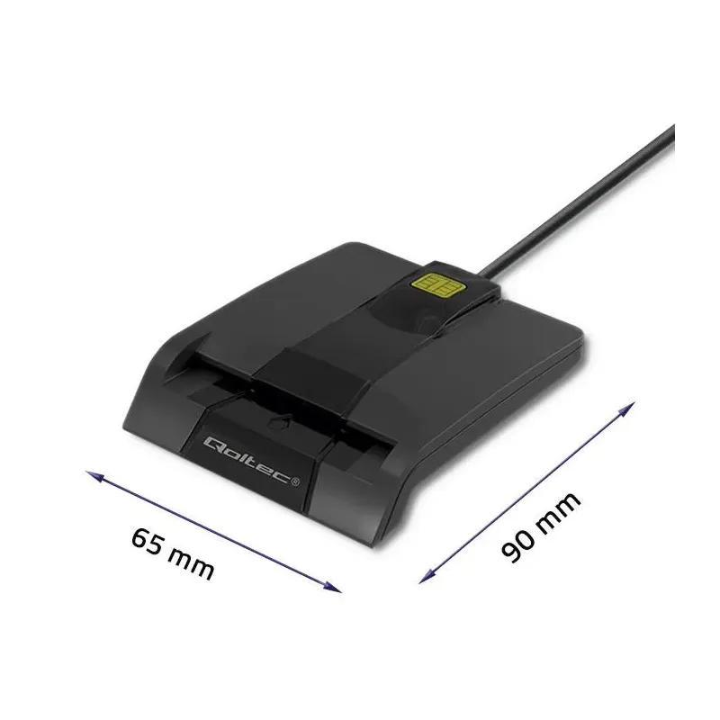 Czytnik kart chipowych ID Qoltec SCR-0634 | USB 2.0 + adapter USB-C
