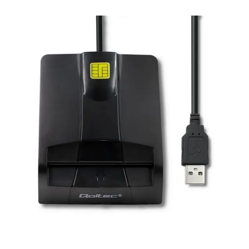 Czytnik kart chipowych ID Qoltec SCR-0634 | USB 2.0 + adapter USB-C