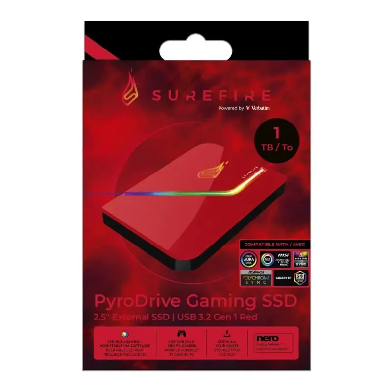Dysk zewnętrzny SSD SureFire PyroDrive Gaming 1TB USB 3.2 Gen 1 (460/440