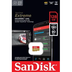 Karta pamięci MicroSDXC SanDisk EXTREME 128GB 190/90 MB/s A2 C10 V30 UHS-I