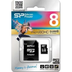 Karta pamięci MicroSDHC Silicon Power 8GB Class 10 + adapter