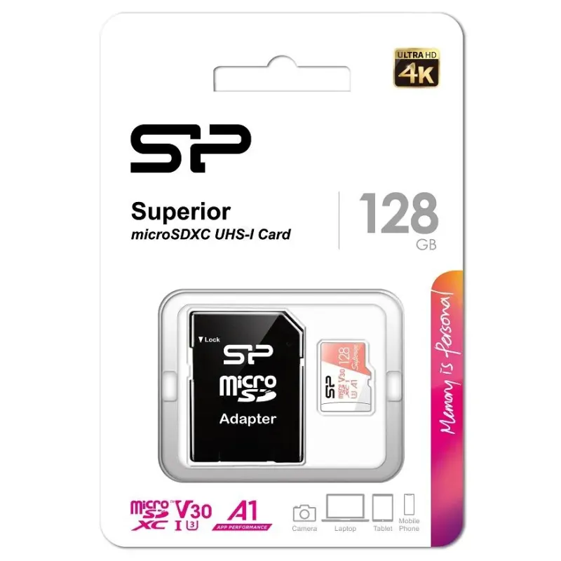 Karta pamięci Silicon Power microSDXC Superior 128GB V30 UHS-1 U3 A1 +