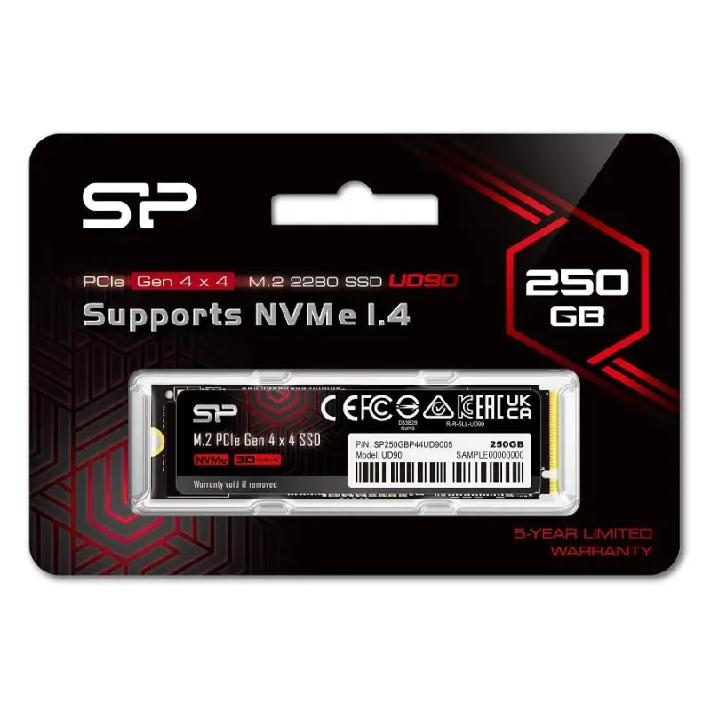 Dysk SSD Silicon Power UD90 250GB M.2 2280 PCIe Gen4x4 NVMe 1.4 (4500/1950
