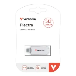 Pendrive Verbatim Plectra 512GB USB-C 3.0 White