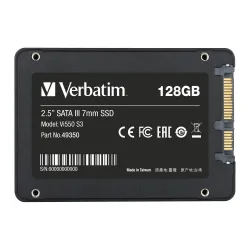 Dysk SSD wewnętrzny Verbatim Vi550 S3 128GB 2.5" SATA III czarny