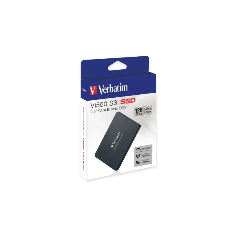 Dysk SSD wewnętrzny Verbatim Vi550 S3 128GB 2.5" SATA III czarny