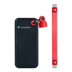 Dysk SSD zewnętrzny Verbatim Pocket SSD 1TB USB-C 3.2 Gen 2 czarny/czerwony