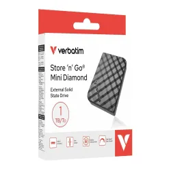 Dysk SSD zewnętrzny Verbatim Store 'n 'Go Mini Diamond 1TB USB-C 3.2 Gen 2
