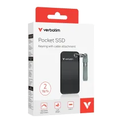 Dysk SSD zewnętrzny Verbatim Pocket SSD 2TB USB-C 3.2 Gen 2 czarny/szary
