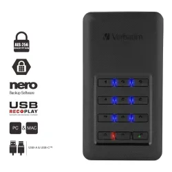 Dysk SSD zewnętrzny Verbatim Store 'n' Go Portable 256GB USB 3.0 Type-C z