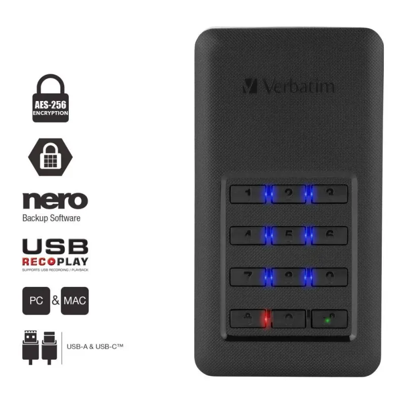 Dysk SSD zewnętrzny Verbatim Store 'n' Go Portable 256GB USB 3.0 Type-C z