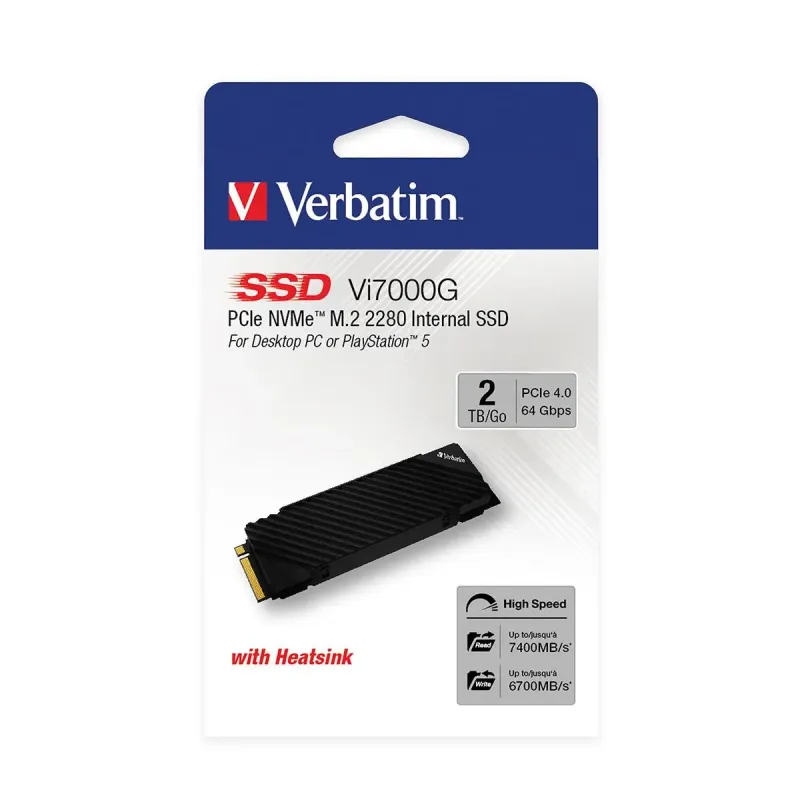 Dysk SSD Verbatim Vi7000G 2TB M.2 2280 PCIe Gen4 NVME (7400/6700 MB/s)