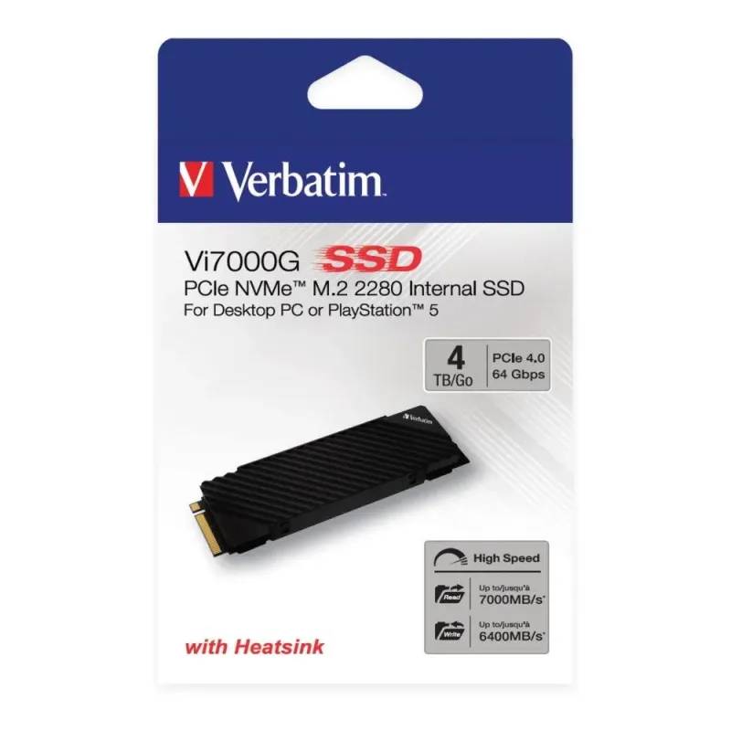 Dysk SSD Verbatim Vi7000G 4TB M.2 2280 PCIe Gen4 NVME (7000/6400 MB/s)