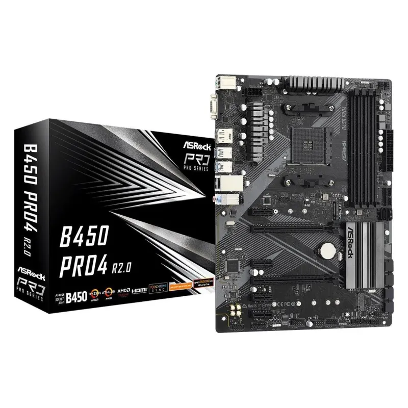 Płyta ASRock B450 Pro4 R2.0 /AMD B450/DDR4/SATA3/M.2/U... | PartsPC.pl