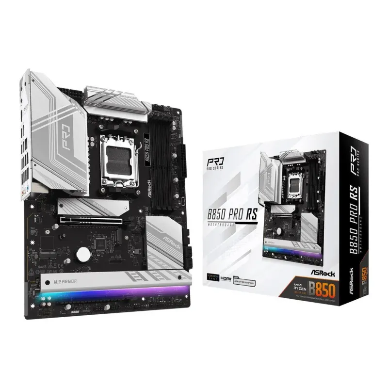 Płyta ASrock B850 Pro RS /AMD B850/DDR5/SATA3/M.2/USB3.2/PCIe5.0/AM5/ATX