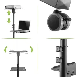 Stolik prezentacyjny Techly do projektora/notebooka, mobilny czarny