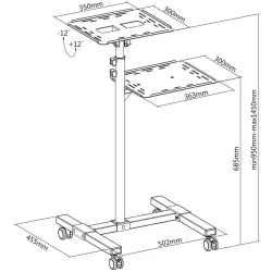 Stolik prezentacyjny Techly do projektora/notebooka, mobilny czarny