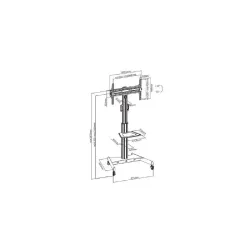 Stojak mobilny Techly 32''-65'', 35kg uchylny