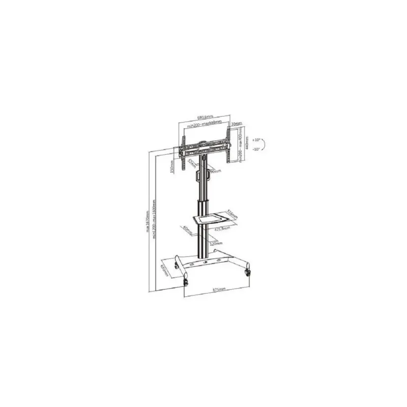 Stojak mobilny Techly 32''-65'', 35kg uchylny