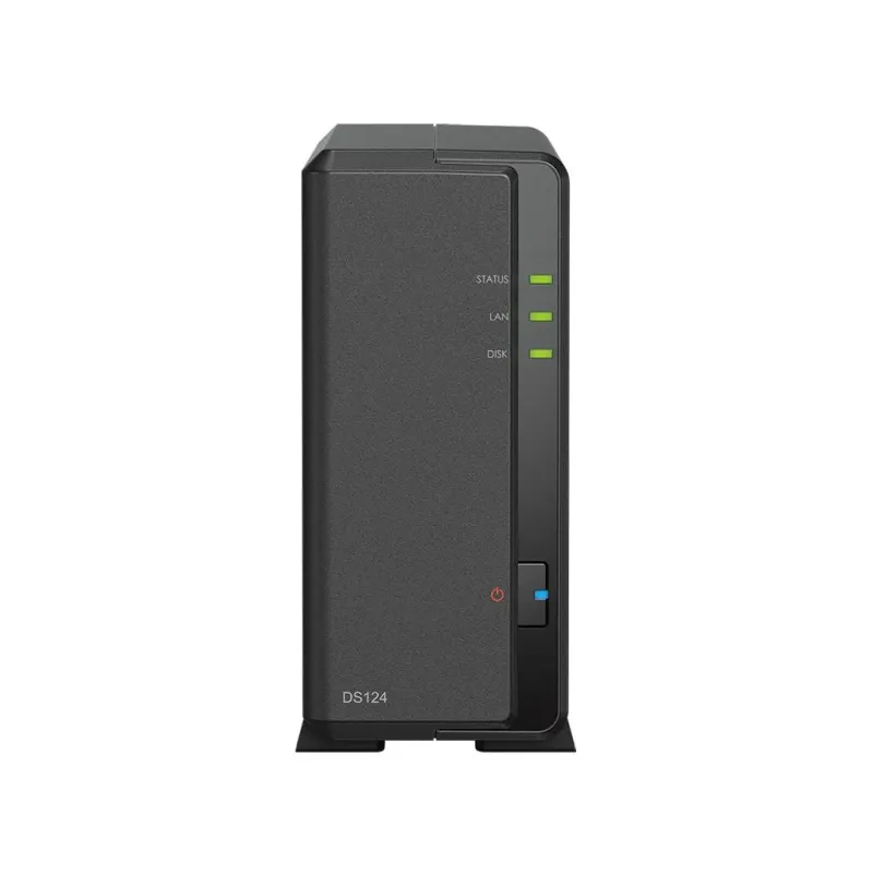 Synology DS124 | 1-zatokowy serwer NAS, ARM, 1GB RAM, 1GbE RJ-45, Tower
