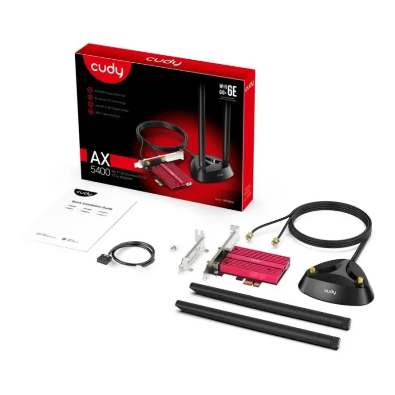 CUDY WE4000 | karta sieciowa, adapter Wi-Fi 6E, 2,4GHz/5GHz, PCI Express