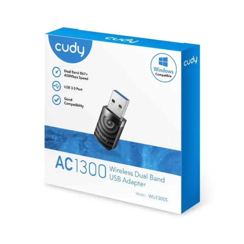 CUDY WU1300S | karta sieciowa, adapter Wi-Fi, 2,4GHz/5GHz, USB 3.0