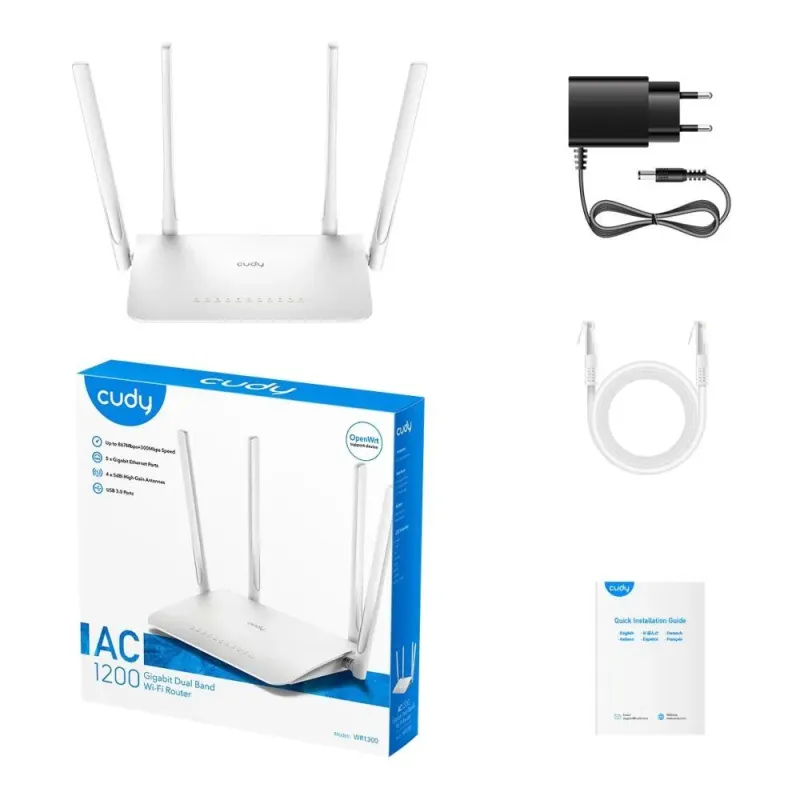 CUDY WR1300 | router, Wi-Fi 5, 2,4GHz/5GHz, Gigabit