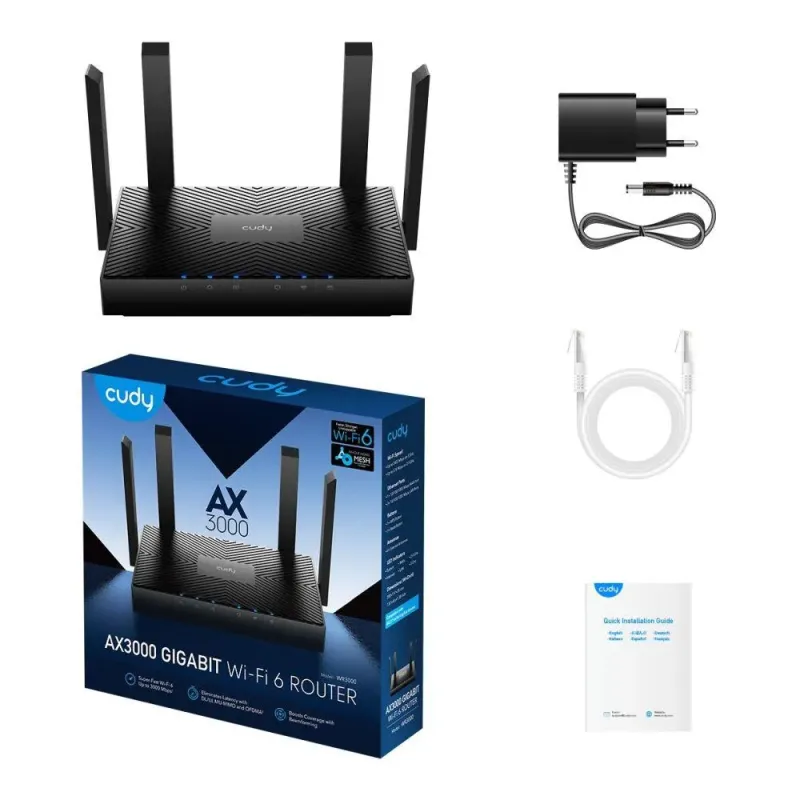 CUDY WR3000 | router, Wi-Fi 6, 2,4GHz/5GHz, Gigabit, MESH