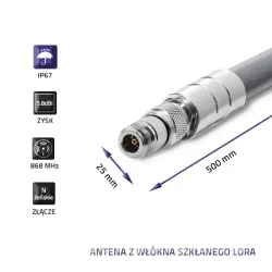 Zestaw antena LoRa Qoltec 5.8 dBi + kabel zasilający