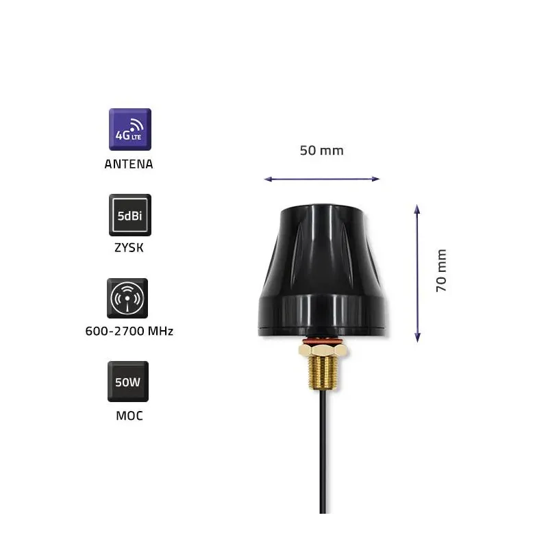 Antena 4G LTE Qoltec dookólna DUAL | 5dBi | Zewnętrzna