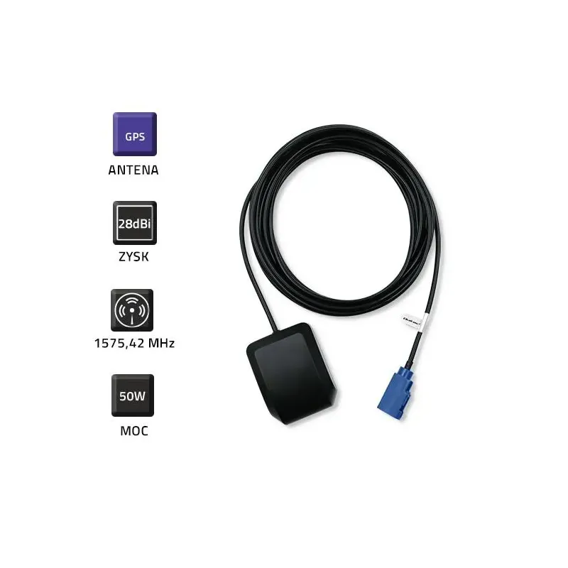 Antena GPS Qoltec 28dBi | Zewnętrzna