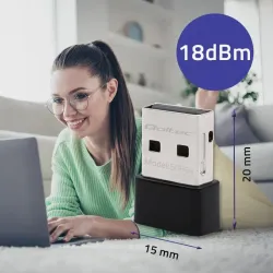 Adapter Qoltec Wi-Fi USB ultraszybki, bezprzewodowy mini | standard AC |