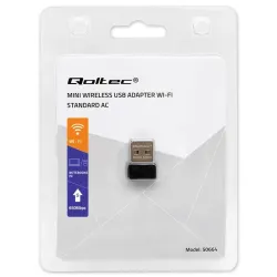Adapter Qoltec Wi-Fi USB ultraszybki, bezprzewodowy mini | standard AC |