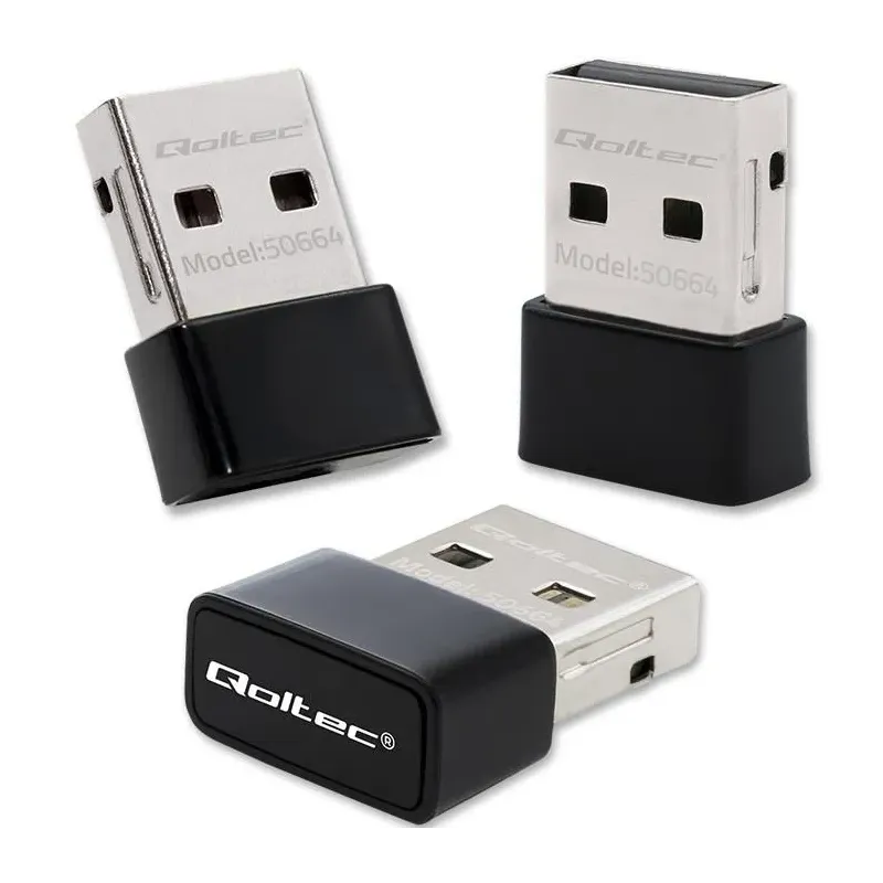 Adapter Qoltec Wi-Fi USB ultraszybki, bezprzewodowy mini | standard AC |