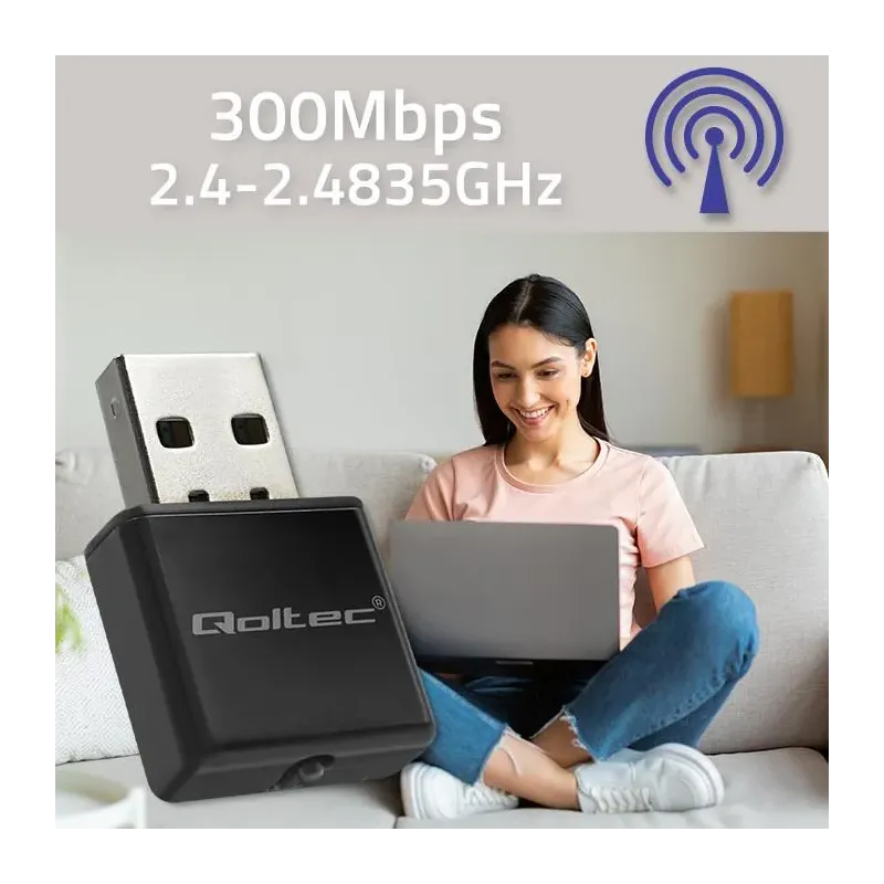 Karta sieciowa Qoltec Bezprzewodowy Ultra szybki mini adapter NANO WiFi |