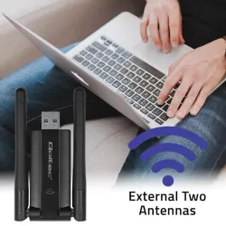 Karta sieciowa Qoltec Bezprzewodowy Adapter USB DUAL WiFi 2 x 2dBi |