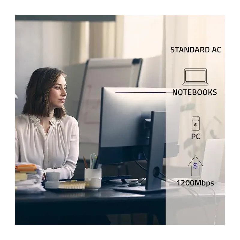 Karta sieciowa Qoltec Bezprzewodowy Adapter USB DUAL WiFi 2 x 2dBi |