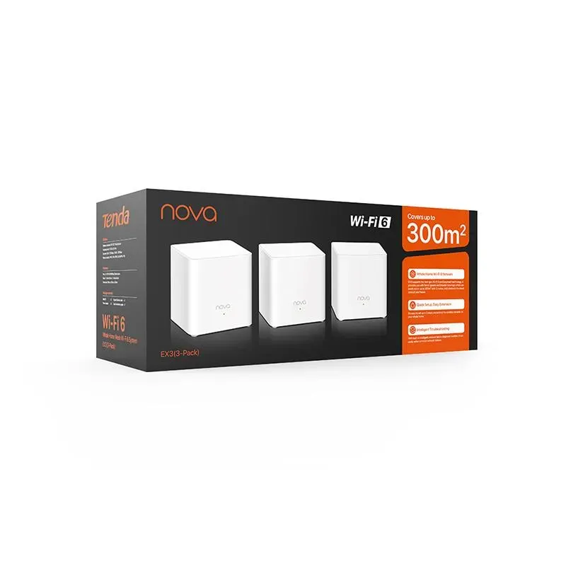 System Mesh Tenda EX3 (3-pack) WiFi 6 AX1500 1xLAN 1xWAN