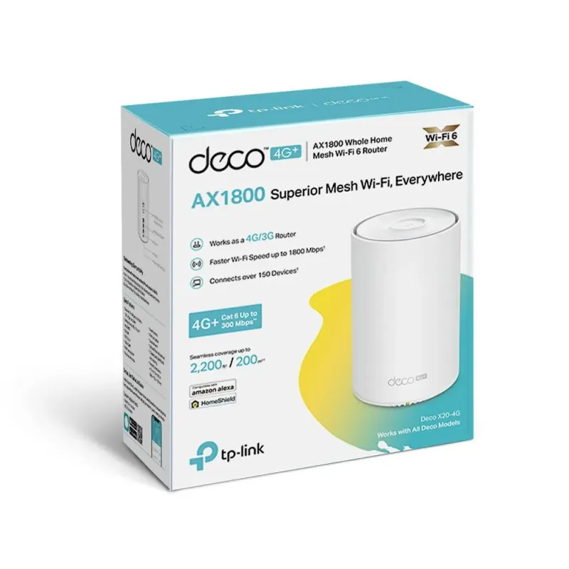 System Mesh TP-Link Deco X20-4G AX1800 Wi-Fi 6 LTE 4G+ 3x1GbE 1-pack