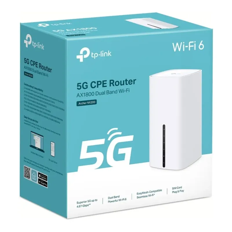 Router TP-Link Archer NX200 VPN Wi-Fi 6 AX1800 LTE 5G 1xLAN/WAN 2xLAN