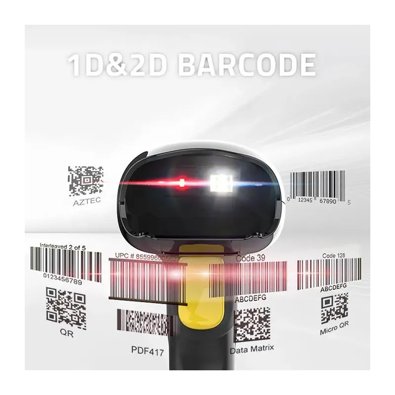 Czytnik kodów kreskowych Qoltec 1D | 2D | bezprzewodowy | 2.4GHz