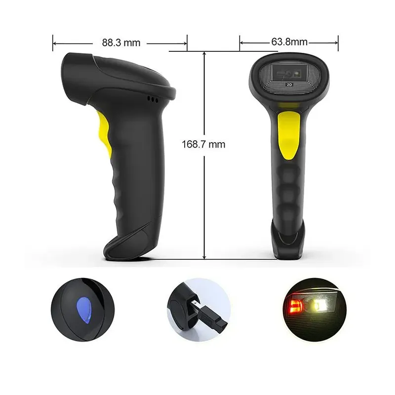 Czytnik kodów kreskowych Qoltec i QR | 1D 2D | USB | | PartsPC.pl