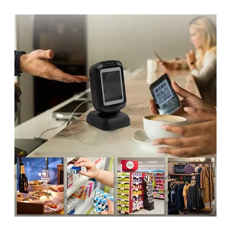 Czytnik kodów kreskowych Qoltec | stacjonarny | 1D i 2D | PartsPC.pl