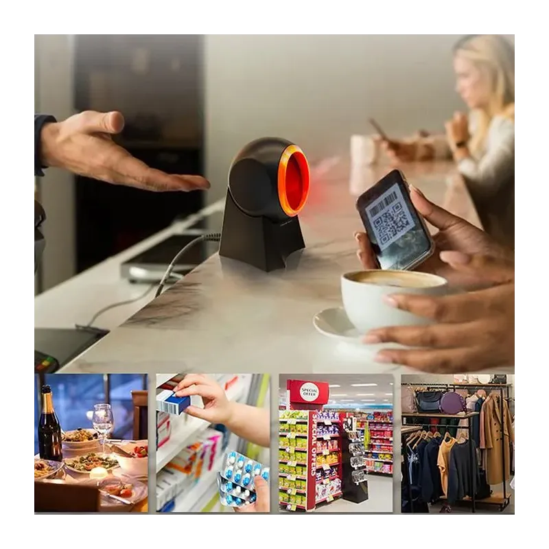 Czytnik kodów kreskowych Qoltec 1D | 2D | stacjonarny